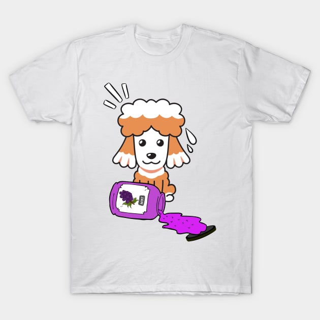 Naughty Poodle Spills a jar of grape jam! T-Shirt by Pet Station